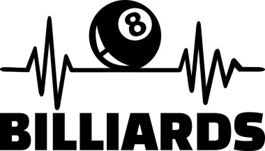 Kalp atışı darbe satır bilardo word ve bilardo topu ile