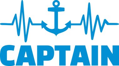 Kalp atışı darbe satır Alman Yüzbaşı word ve çapa ile mavi