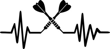 Kalp atışı darbe satır kelime ile dart ve dart geçti