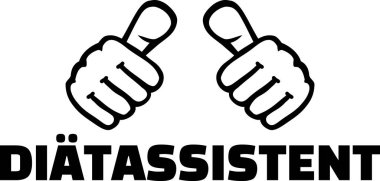 Diyetisyen veya beslenme uzmanı başparmak erkek Almanca