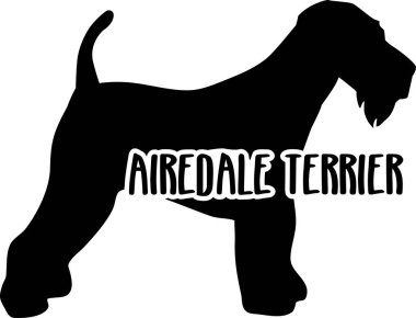 Airedale Terrier siluet word ile gerçek 