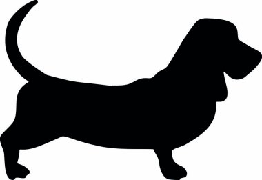 Basset hound siluet siyah gerçek