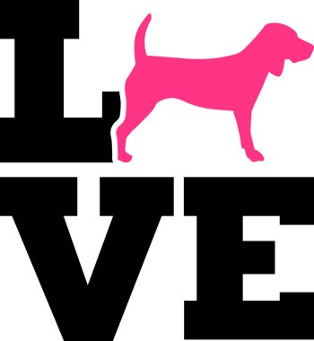 Pembe siluet sevgiyle Beagle