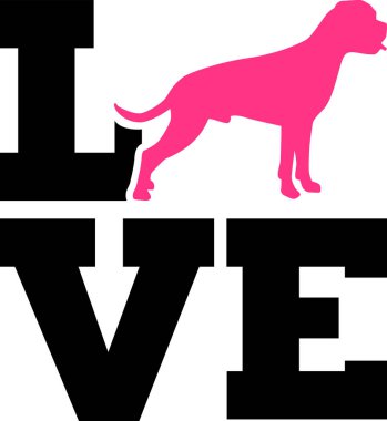 Pembe siluet sevgiyle boksör