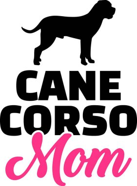 Cane Corso anne siluet pembe kelime ile