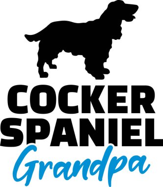Cocker Spaniel Büyükbaba siluet siyah