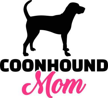 Coonhound anne siluet pembe kelime ile