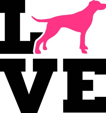 İngiliz Pointer aşk sözle siluet 