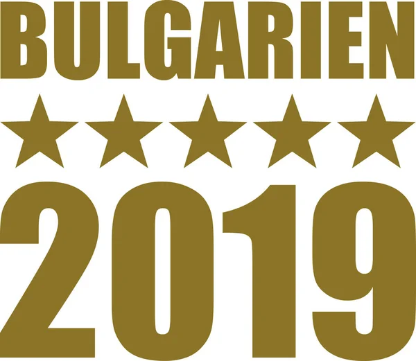 Německé Slovo Pro Bulharsko Číslem 2019 Zlaté Hvězdičky — Stockový vektor