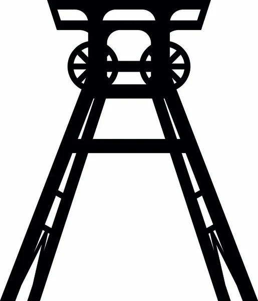 Colliery Tower Icon Black White — Stock Vector