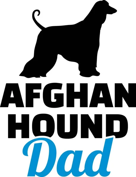 Afgan Tazısı Baba Siluet Mavi Kelime Ile — Stok Vektör