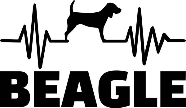 Συχνότητα Παλμών Σιλουέτα Σκυλιών Beagle — Διανυσματικό Αρχείο
