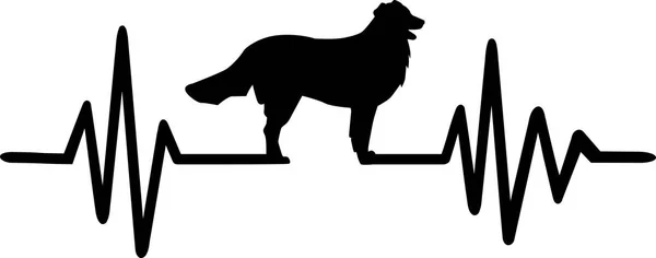 Пульсовая Собака Черным Силуэтом Бернезе — стоковый вектор