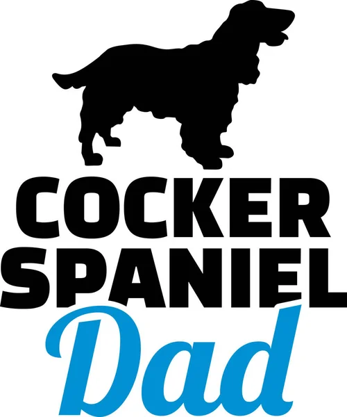 Cocker Spaniel Papa Blauw — Stockvector
