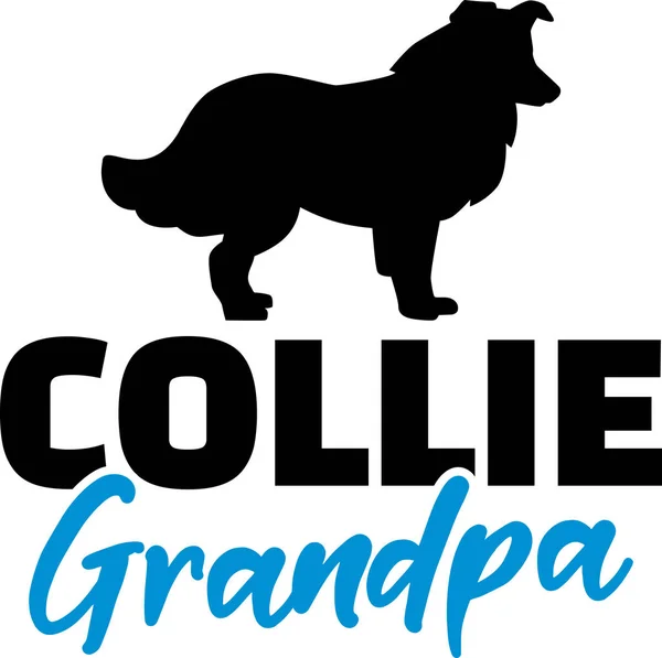 Silhouette Collie Grand Père Noir — Image vectorielle