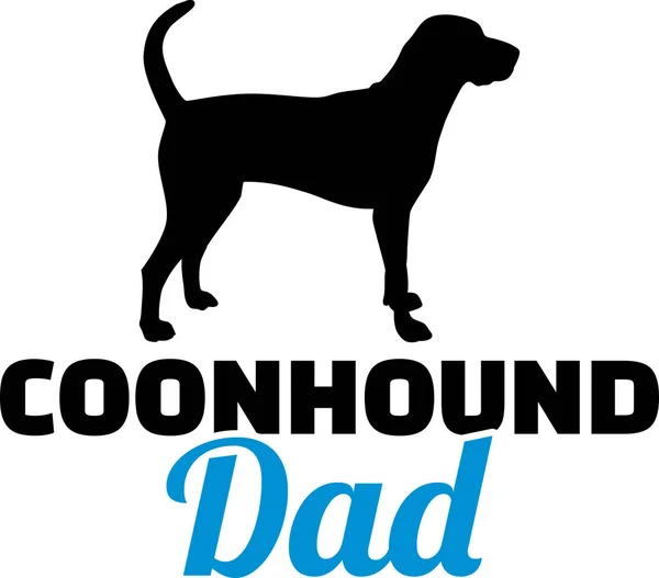 Coonhound Μπαμπάς Σιλουέτα Μπλε Λέξη — Διανυσματικό Αρχείο