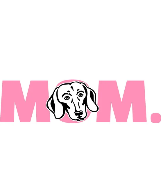 Dachshund Meilleure Maman Jamais Rose — Image vectorielle