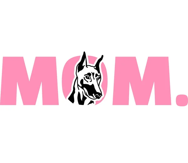 Doberman Meilleure Maman Jamais Slogan — Image vectorielle