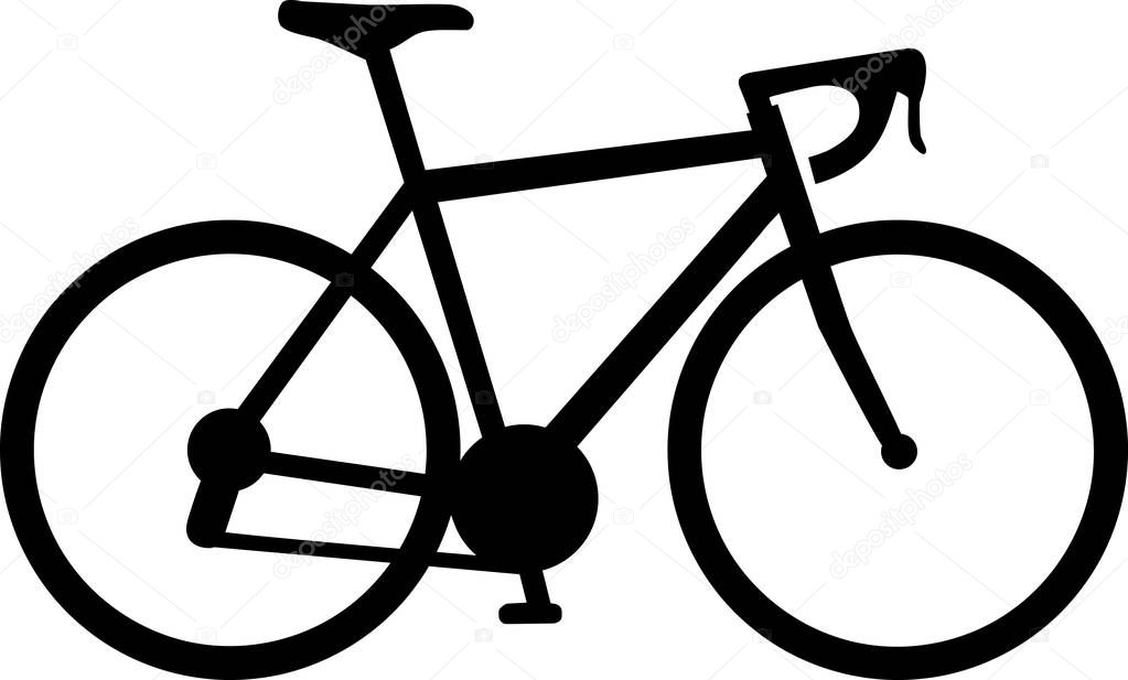 Racing bike icon in black