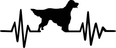 Kalp atışı darbe hattı ile İngiliz seterim köpek siluet