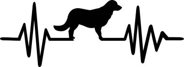 Kalp atışı darbe satır köpek golden retriever siluet siyah