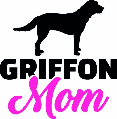 Griffon anne siluet pembe kelime ile