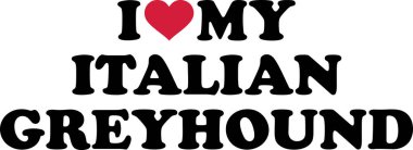 Kırmızı kalp ile benim İtalyan tazı seviyorum