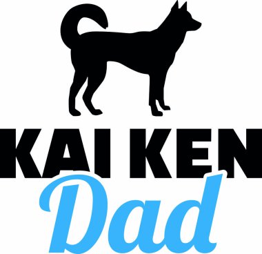 Kai ken baba siluet mavi kelime ile