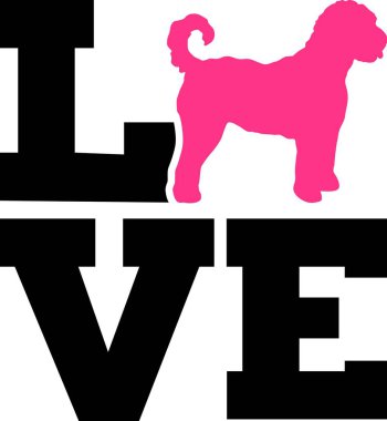 Labradoodle aşk sözle siluet 