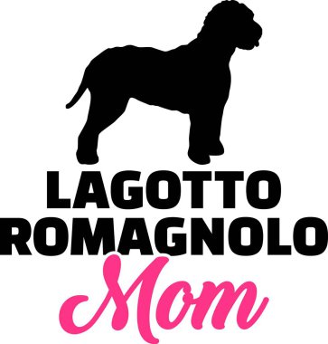 Lagotto'i Romagnolo anne siluet pembe kelime ile