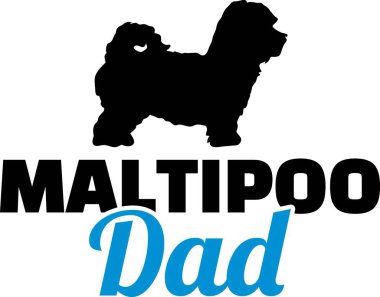 Maltipoo baba siluet mavi kelime ile