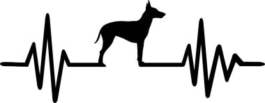 Kalp atışı darbe satırıyla Manchester korkunç köpek siluet