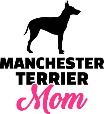 Manchester korkunç köpek anne siluet pembe kelime ile