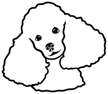 Fino köpeği baş siluet siyah beyaz