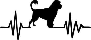 Kalp atışı darbe hattı ile Portekiz su köpeği siluet