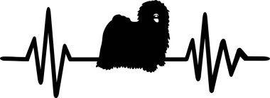 Kalp atışı darbe satırıyla puli köpek siluet
