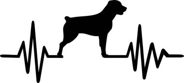 Rottweiler köpek siluet kalp atışı sıklığı