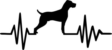 Kalp atışı frekans Weimaraner köpek siluet ile