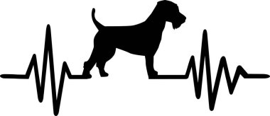 Kalp atışı darbe satırıyla Welsh korkunç köpek siluet