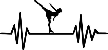 Kalp atışı darbe satırıyla buz kadın buz patenci