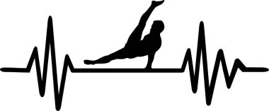 Kalp atışı darbe satır bir yere egzersiz yaparak acrobat ile