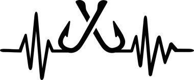 Kalp atışı ile Almanca sözcük satır balıkçılık nabız ve işaret çarpı işareti