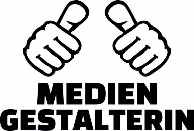 Alman medya tasarımcı erkek başparmak