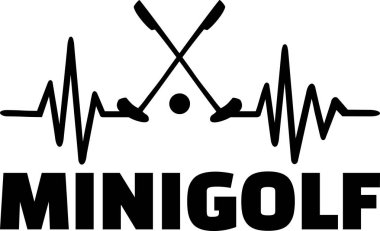 Kalp atışı darbe satır iki çapraz minyatür golf kulüpleri ile 