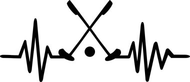 Kalp atışı darbe satır iki çapraz minyatür golf kulüpleri ve word ile