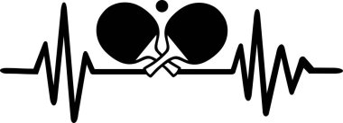 Kalp atışı darbe satır iki çapraz Masa Tenisi yarasalar ve Almanca kelime ile