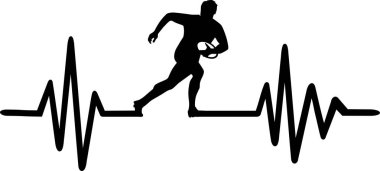 Kalp atışı darbe satır rugby oyuncusu ve word ile