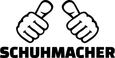 Shoemaker veya bootmaker başparmak Almanca