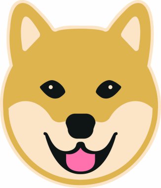 Shiba komik kafa gülümseme renkli