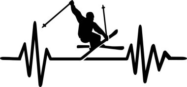 Kalp atışı darbe satırı serbest kayakçı ile